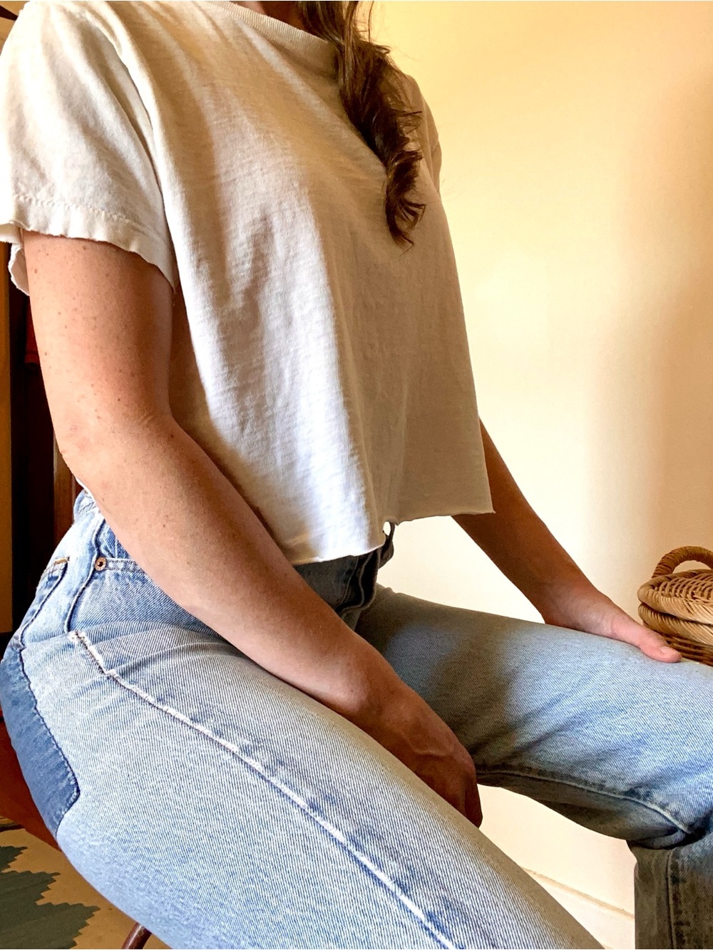 Distressed Vintage Soft White T Shirt